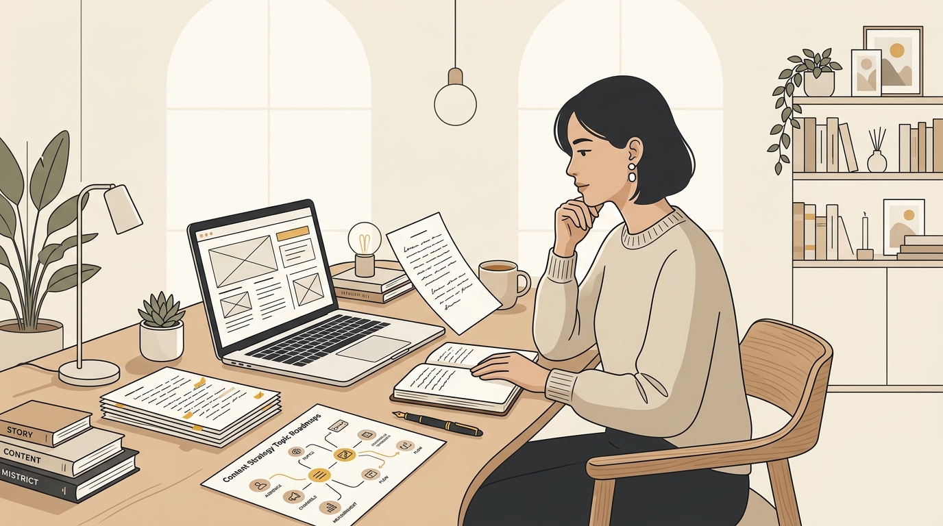 Human Writer Crafting Strategic Editorial Content